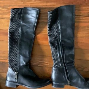 Womens faux, leather black boot